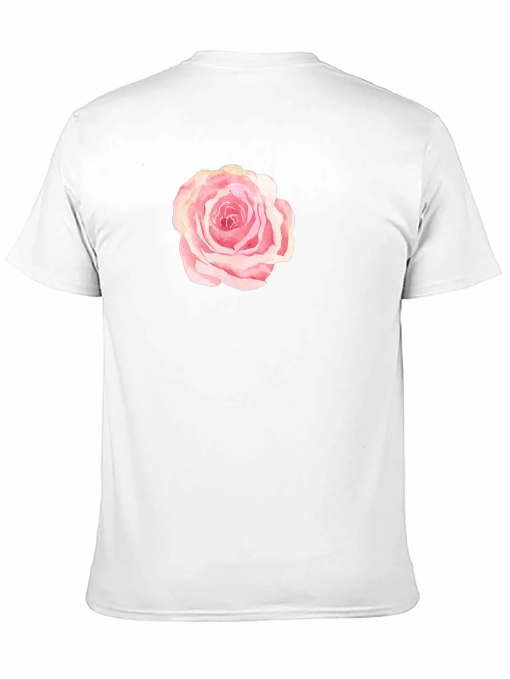 Black T-Shirt with Pink Rose Graphic