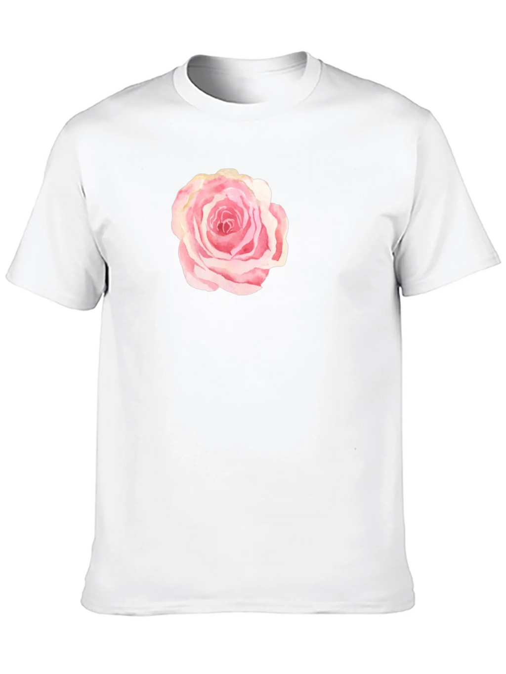 Black T-Shirt with Pink Rose Graphic