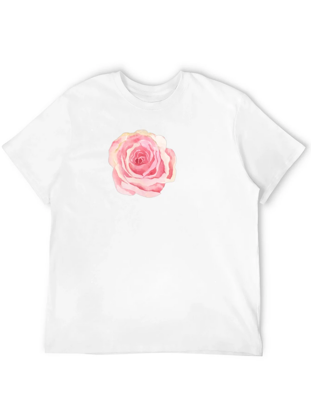 Black T-Shirt with Pink Rose Graphic