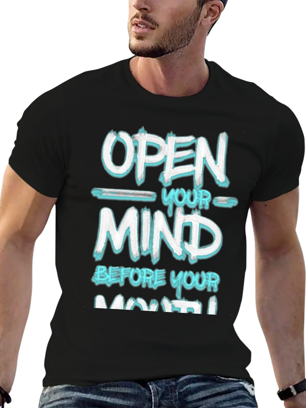 Open Your Mind Graphic Tee - Black