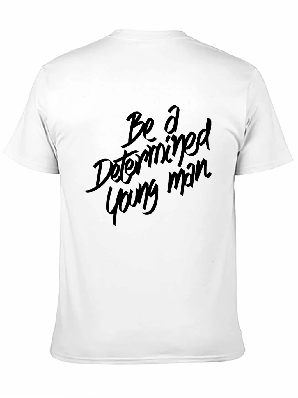 Determined Young Man Black Graphic Tee