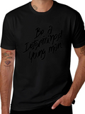 Determined Young Man Black Graphic Tee