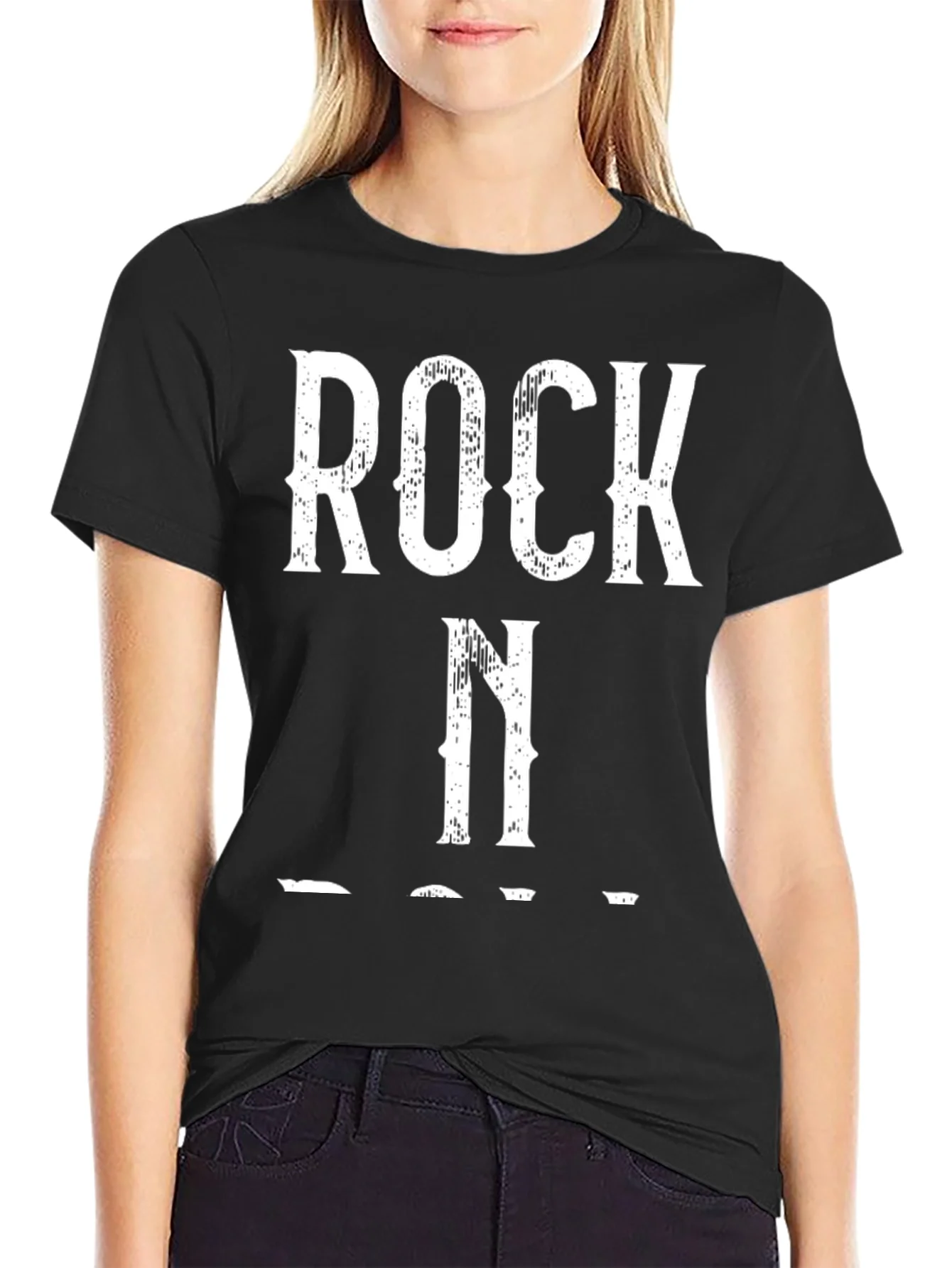Rock N Roll Graphic Tee - Mens Black Cotton T-Shirt
