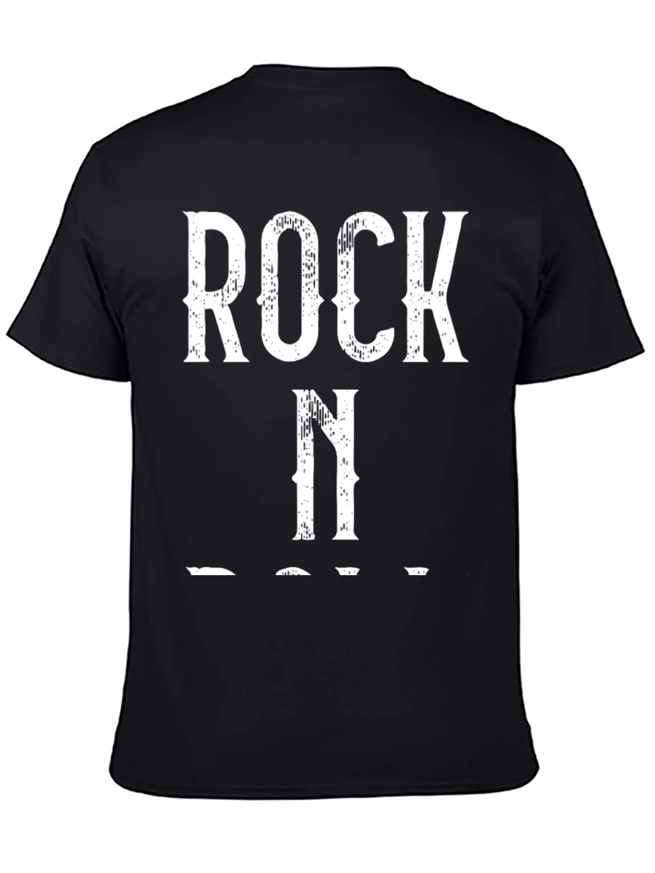 Rock N Roll Graphic Tee - Mens Black Cotton T-Shirt