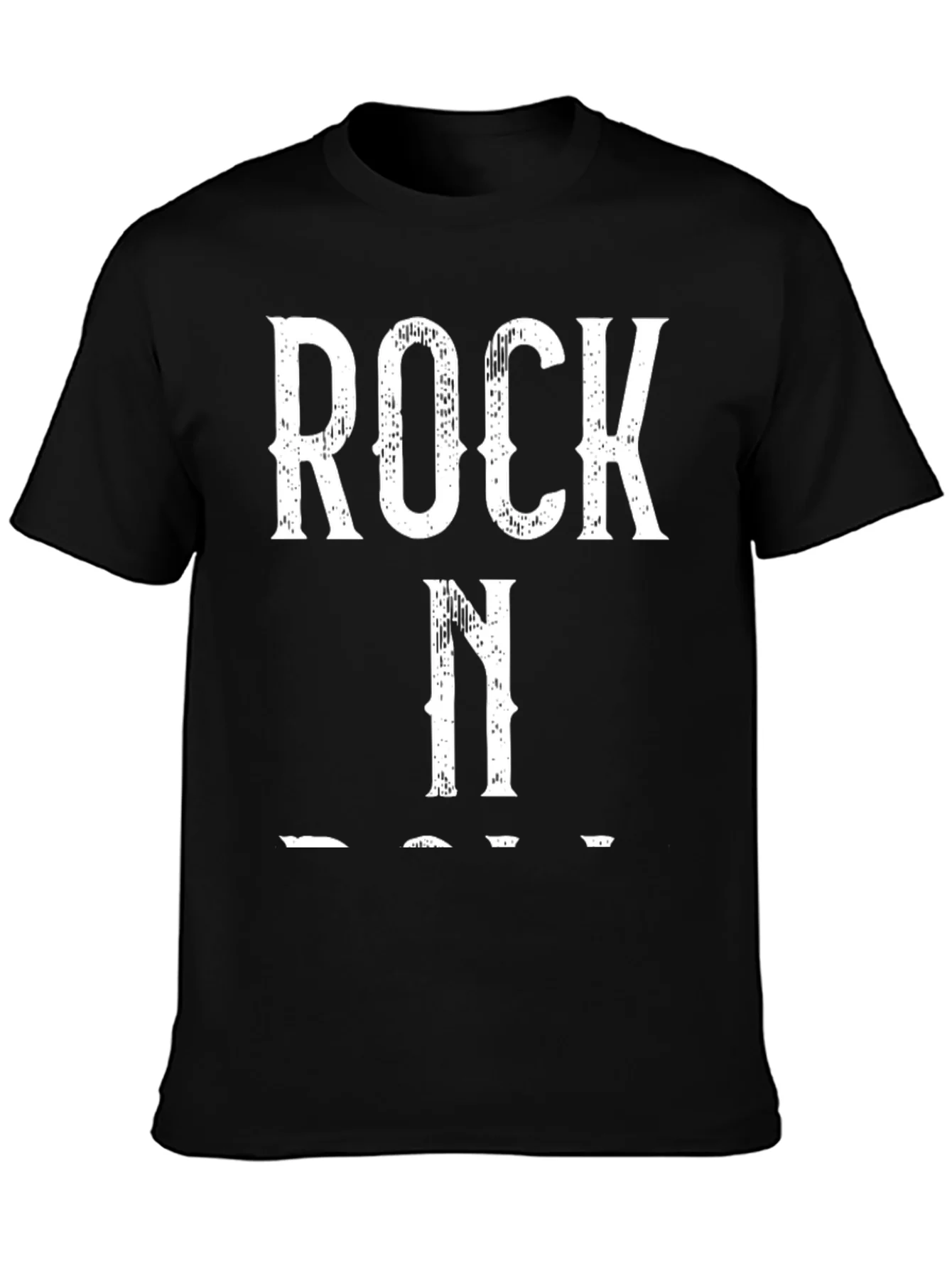 Rock N Roll Graphic Tee - Mens Black Cotton T-Shirt