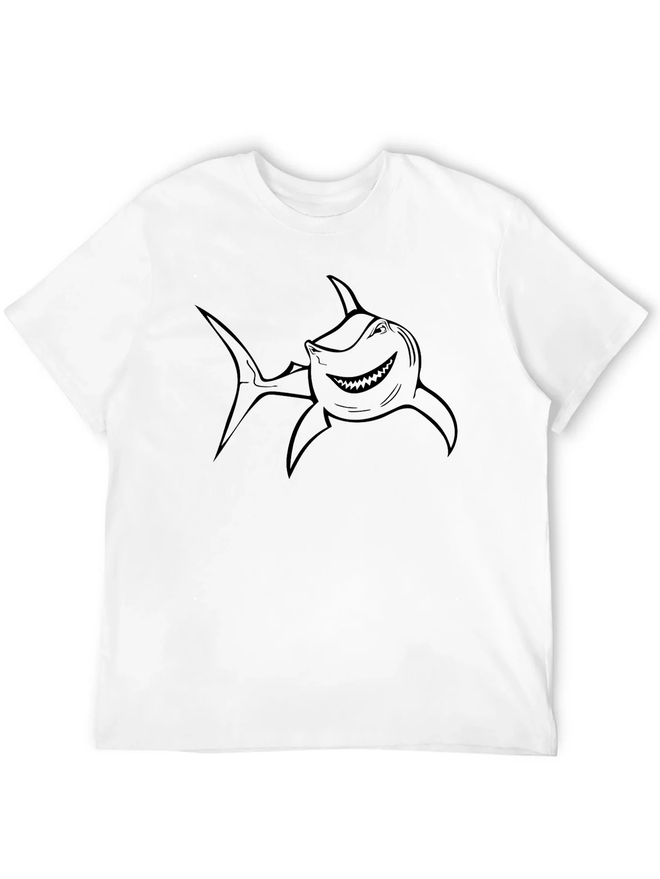 Mens Black T-Shirt with Shark Graphic