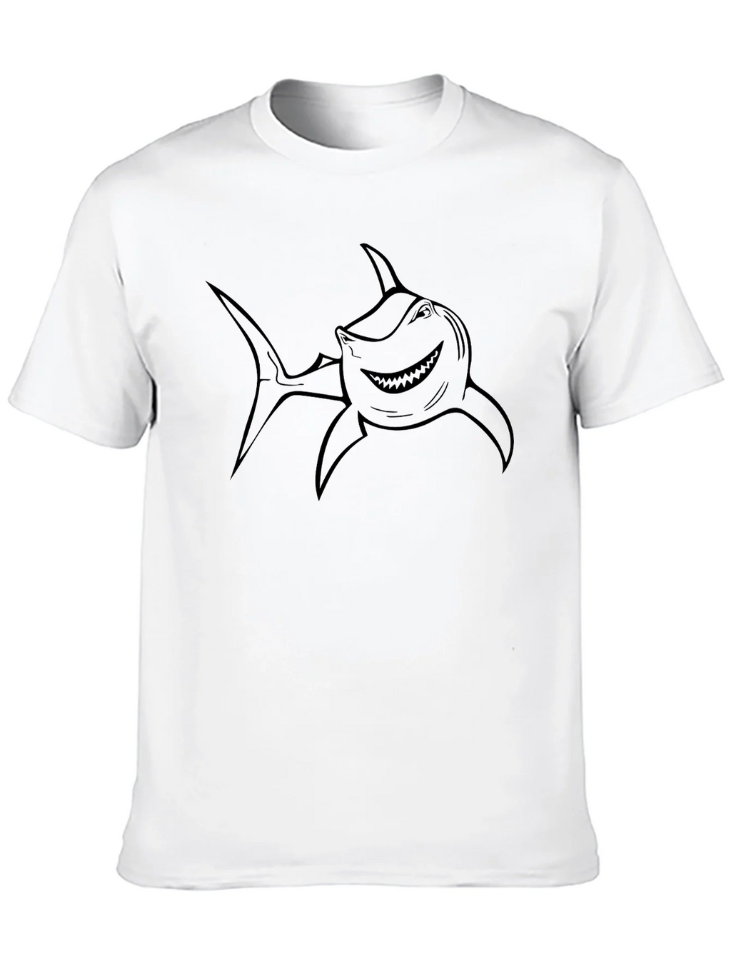 Mens Black T-Shirt with Shark Graphic