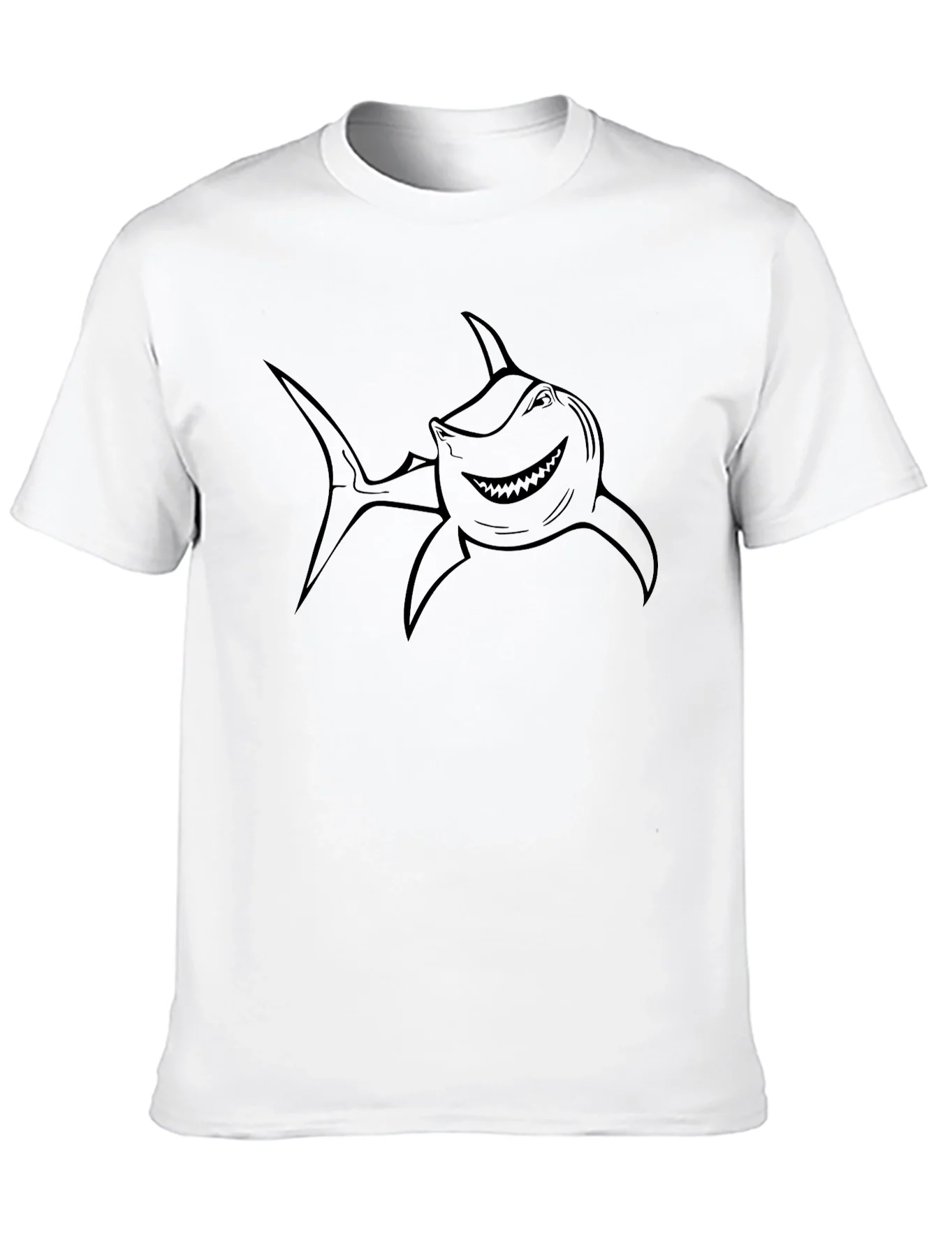 Mens Black T-Shirt with Shark Graphic