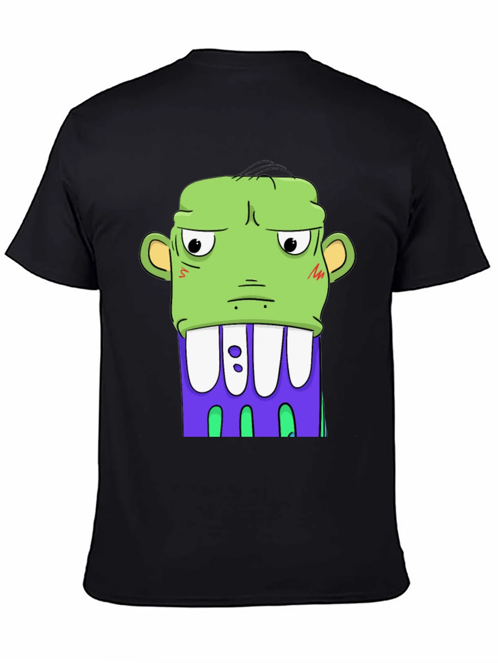 Cartoon Monster Graphic Tee - Bold Black Shirt