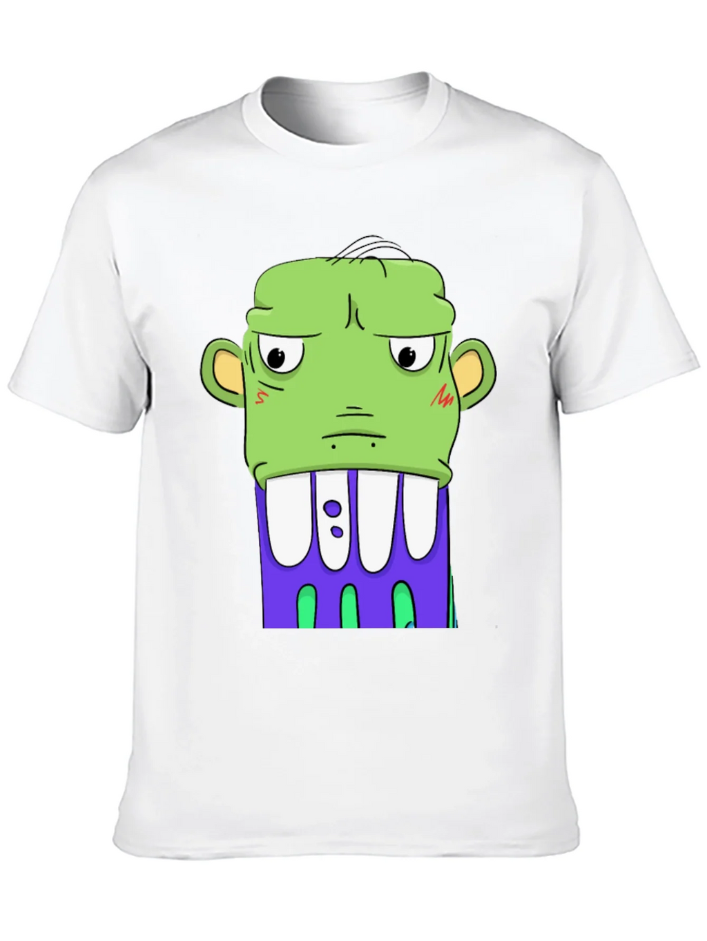 Cartoon Monster Graphic Tee - Bold Black Shirt