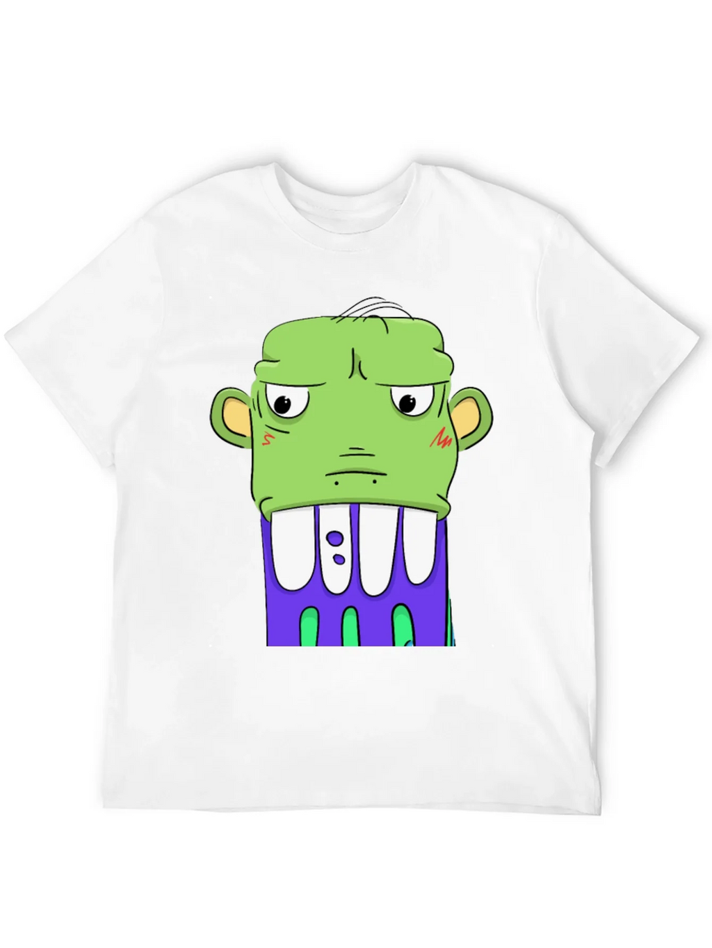 Cartoon Monster Graphic Tee - Bold Black Shirt