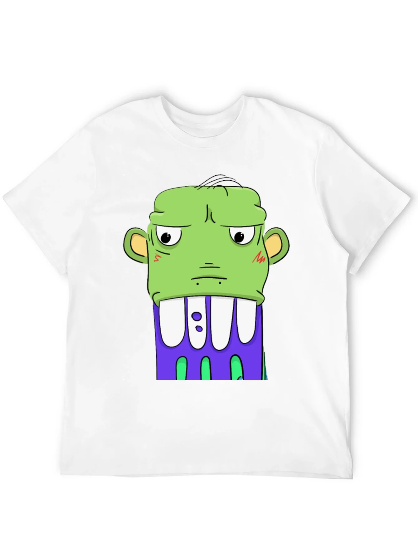 Cartoon Monster Graphic Tee - Bold Black Shirt
