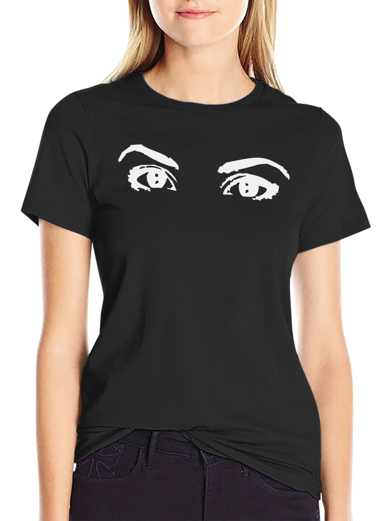 Eyes Graphic Black T-Shirt - Stylish Unisex Tee