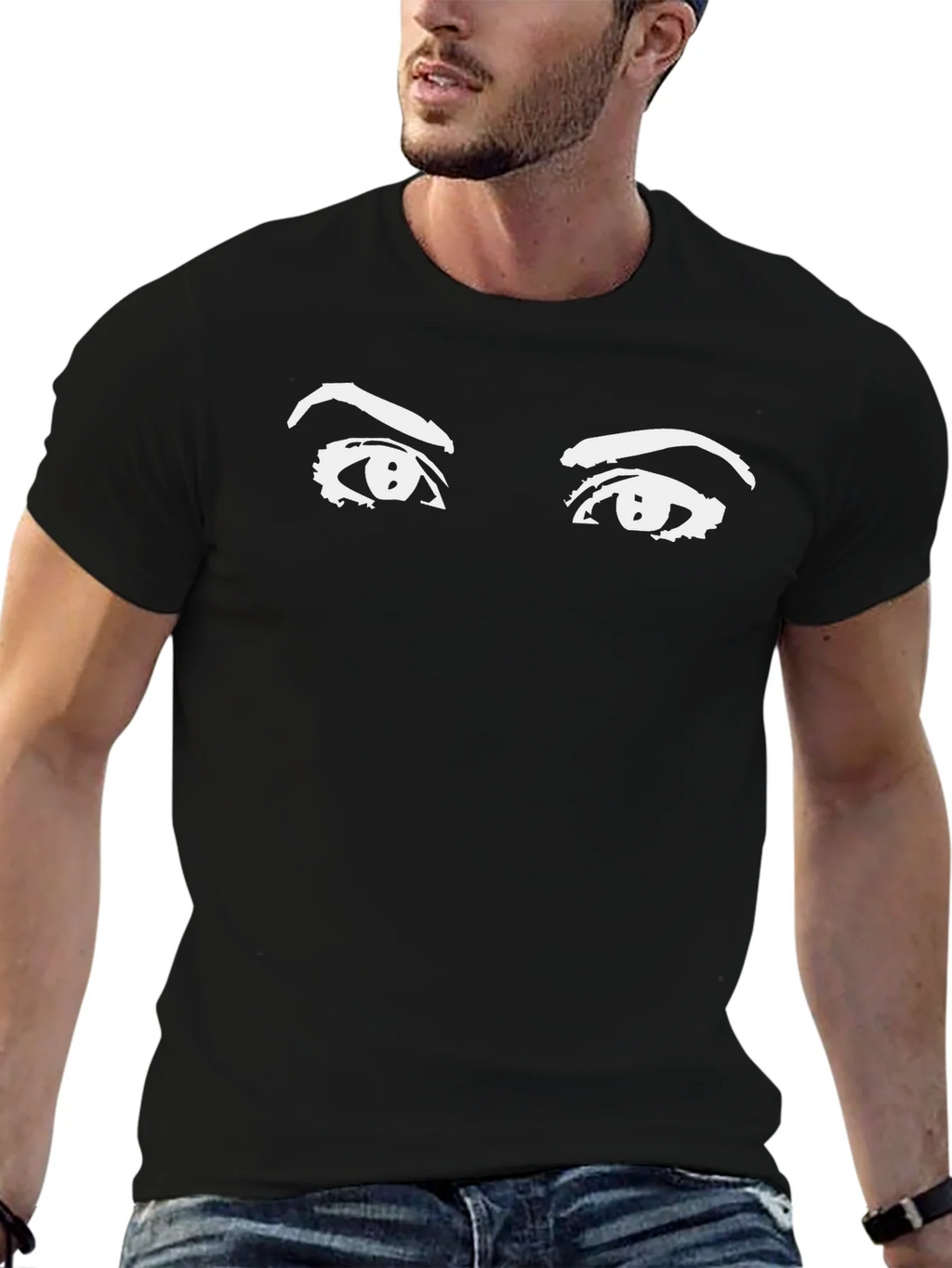 Eyes Graphic Black T-Shirt - Stylish Unisex Tee