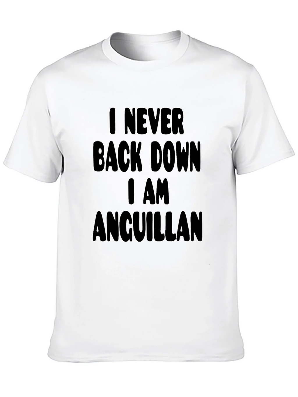 Never Back Down Anguillan Black T-Shirt