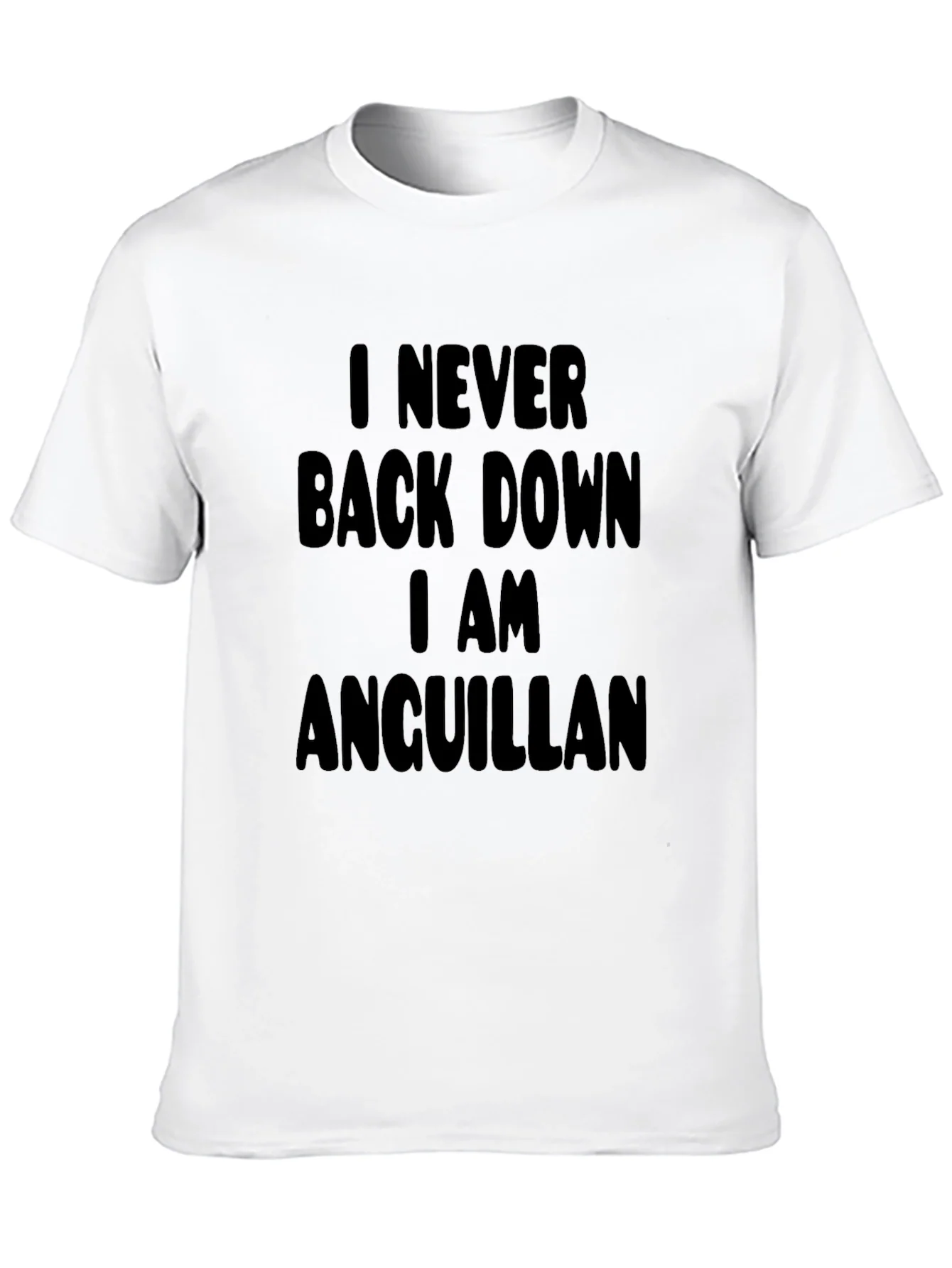 Never Back Down Anguillan Black T-Shirt