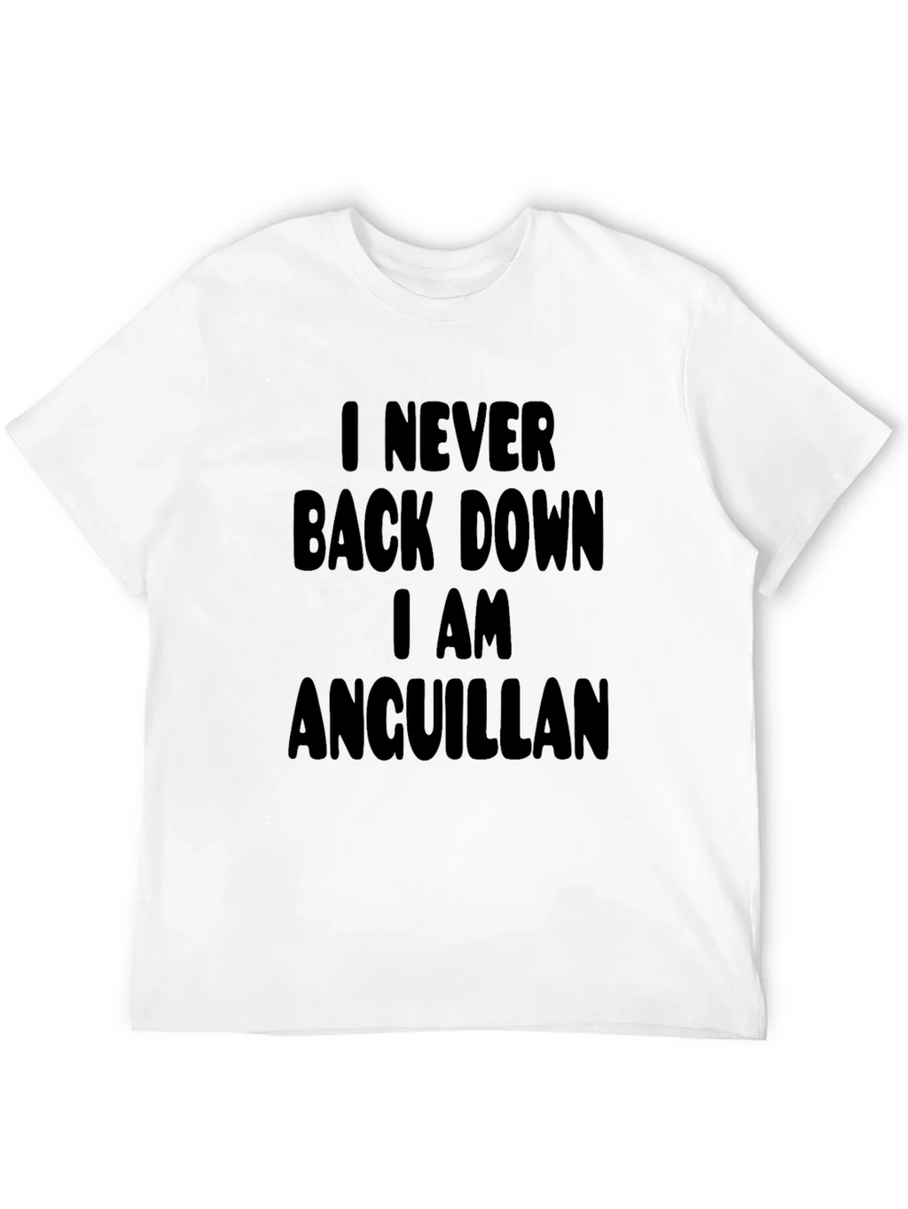 Never Back Down Anguillan Black T-Shirt