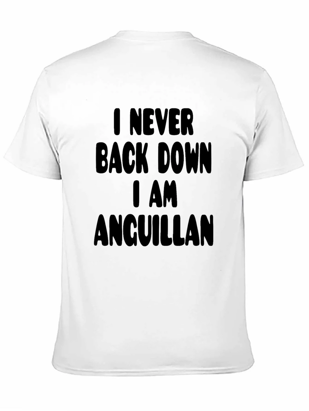 Never Back Down Anguillan Black T-Shirt