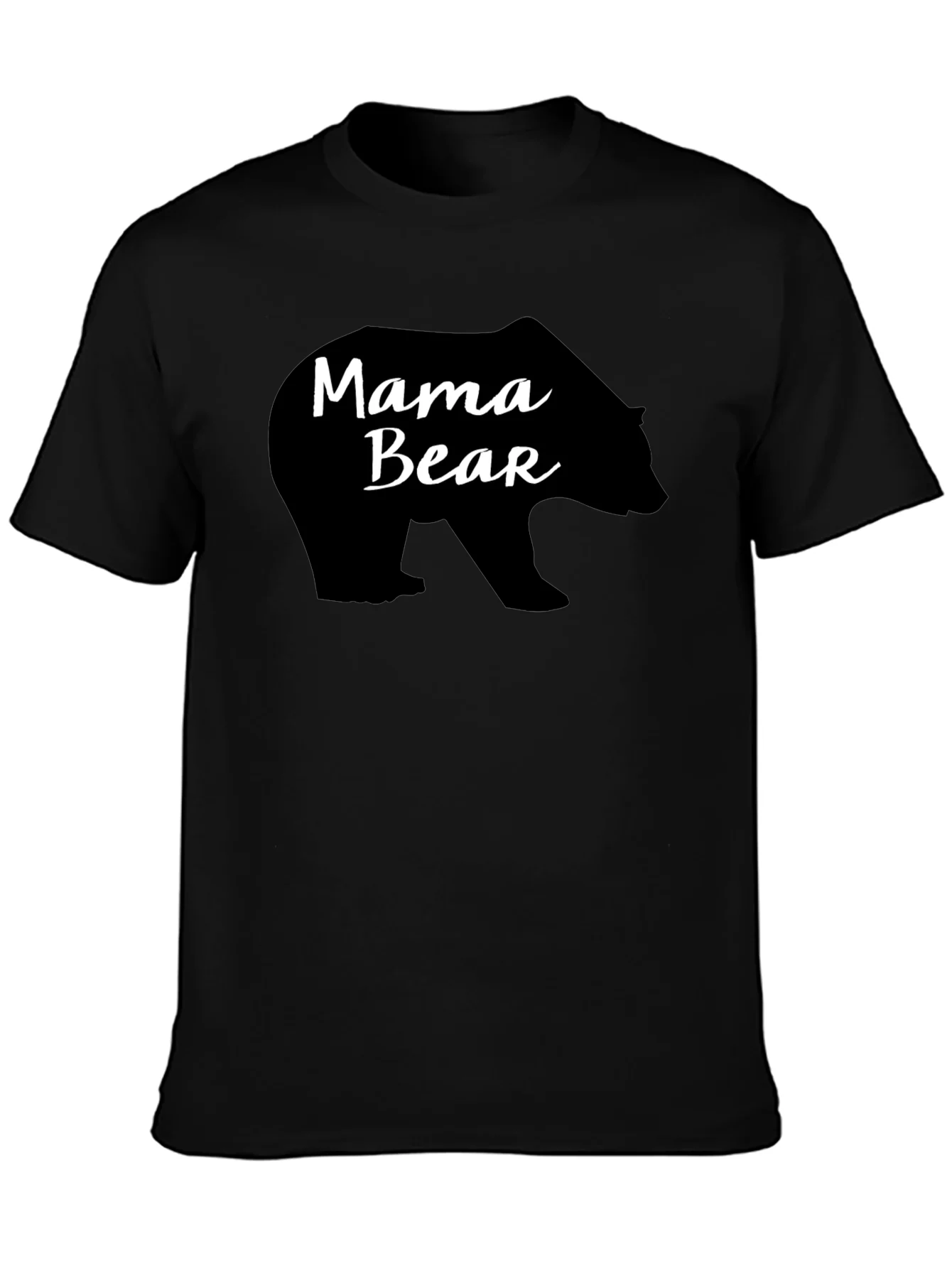 Mama Bear Graphic Tee - Comfortable Black Cotton T-Shirt