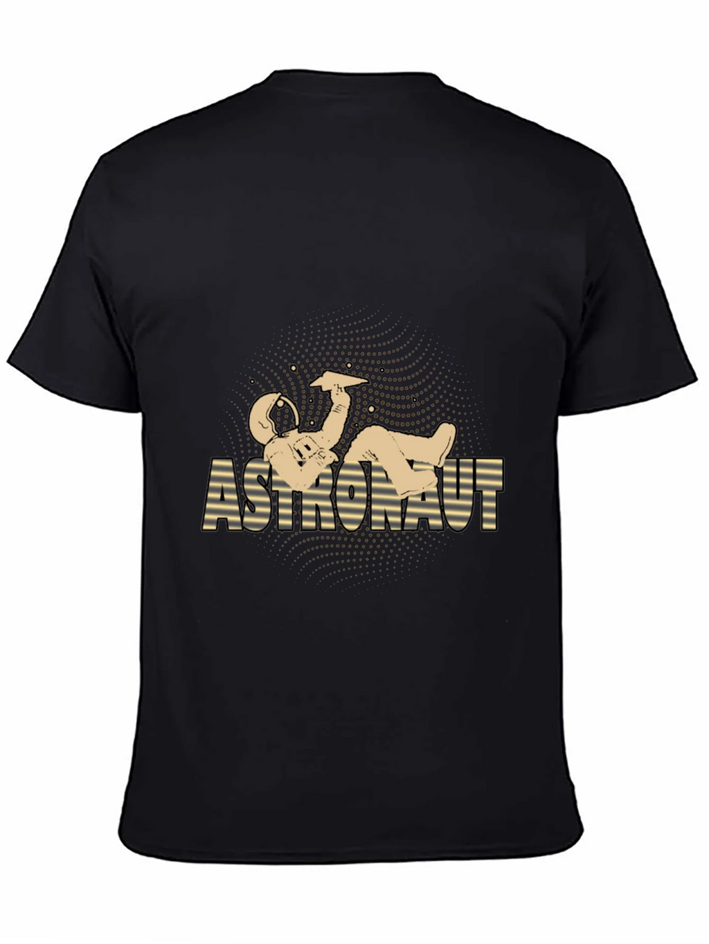 Astronaut Relaxing Graphic Tee - Black Cotton Blend