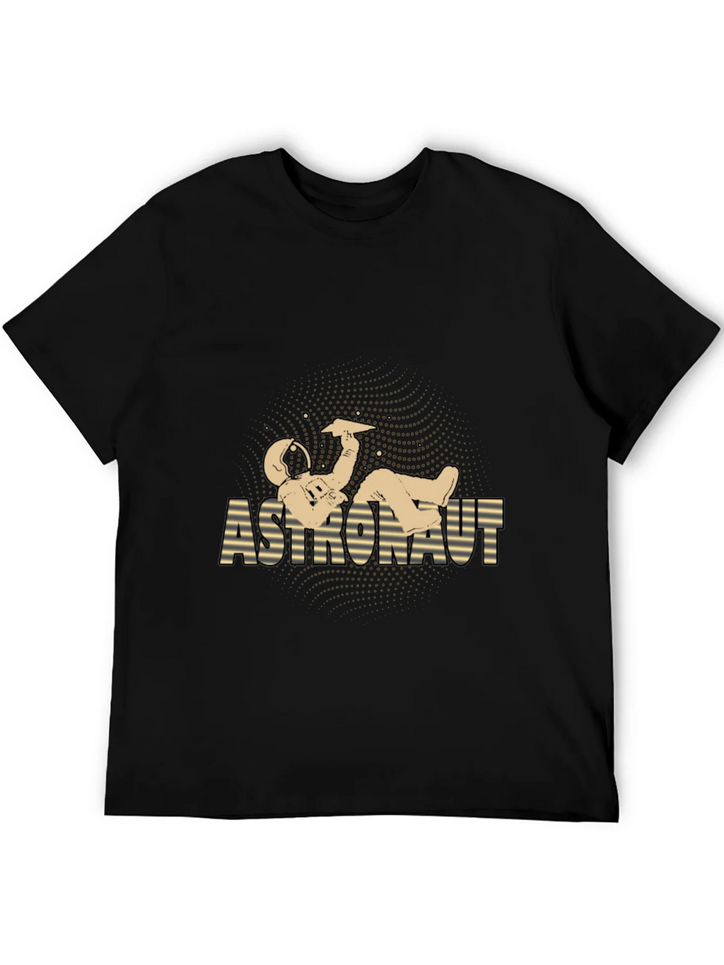 Astronaut Relaxing Graphic Tee - Black Cotton Blend