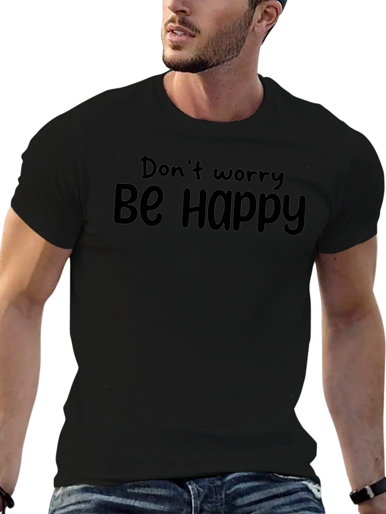 Dont Worry Be Happy Black T-Shirt