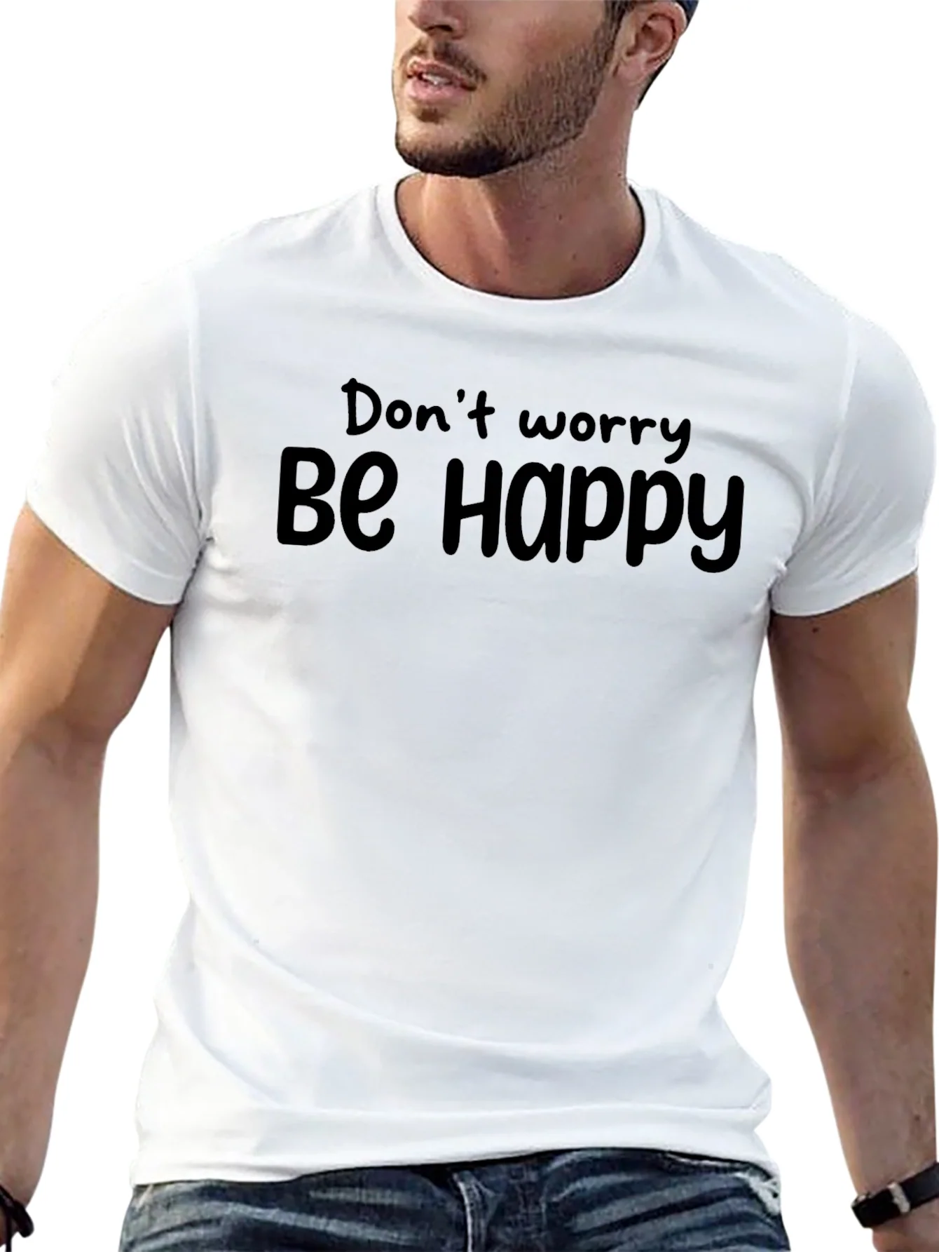 Dont Worry Be Happy Black T-Shirt