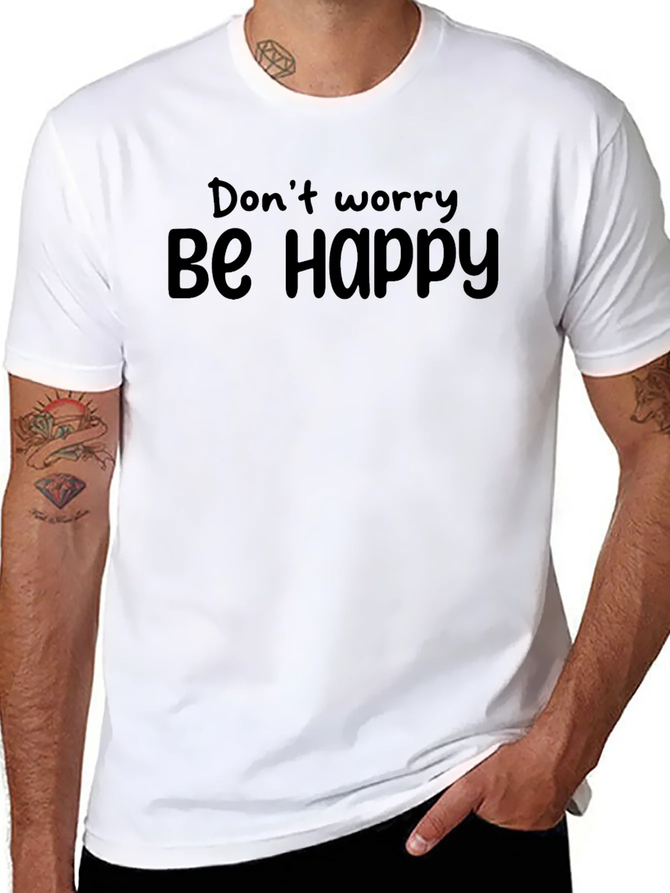 Dont Worry Be Happy Black T-Shirt
