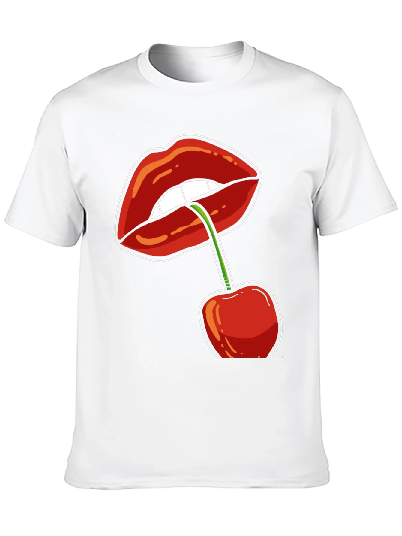 Lips and Cherry Graphic T-Shirt - Unisex
