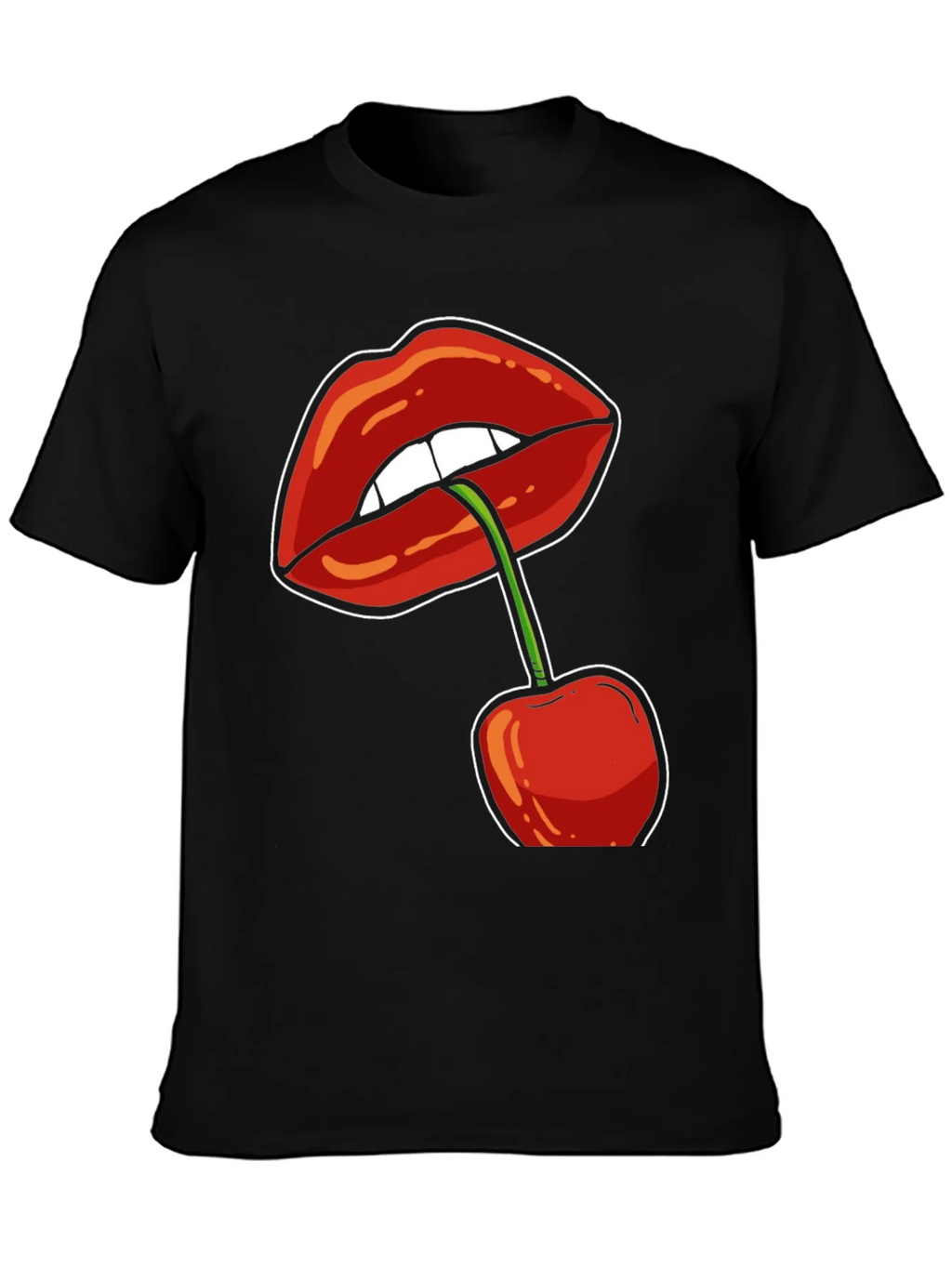 Lips and Cherry Graphic T-Shirt - Unisex