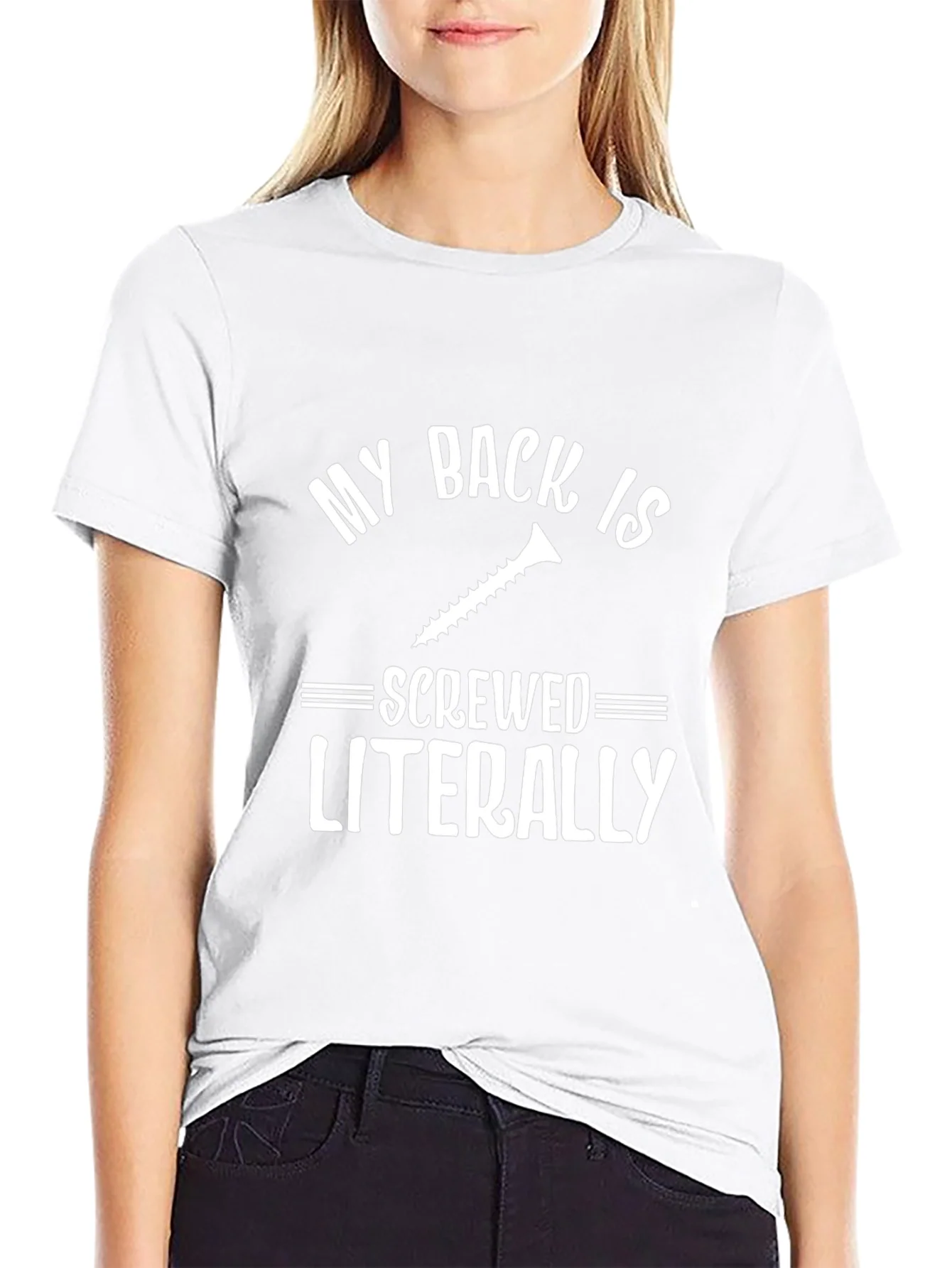 Funny Back Pain T-Shirt Screwed Literally
