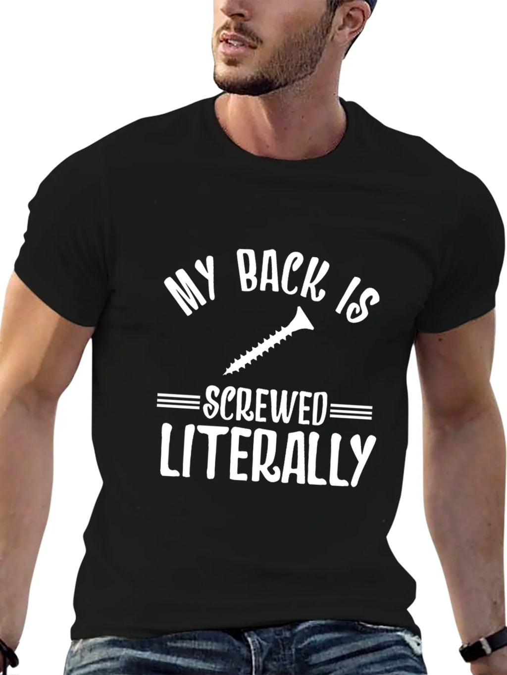 Funny Back Pain T-Shirt Screwed Literally
