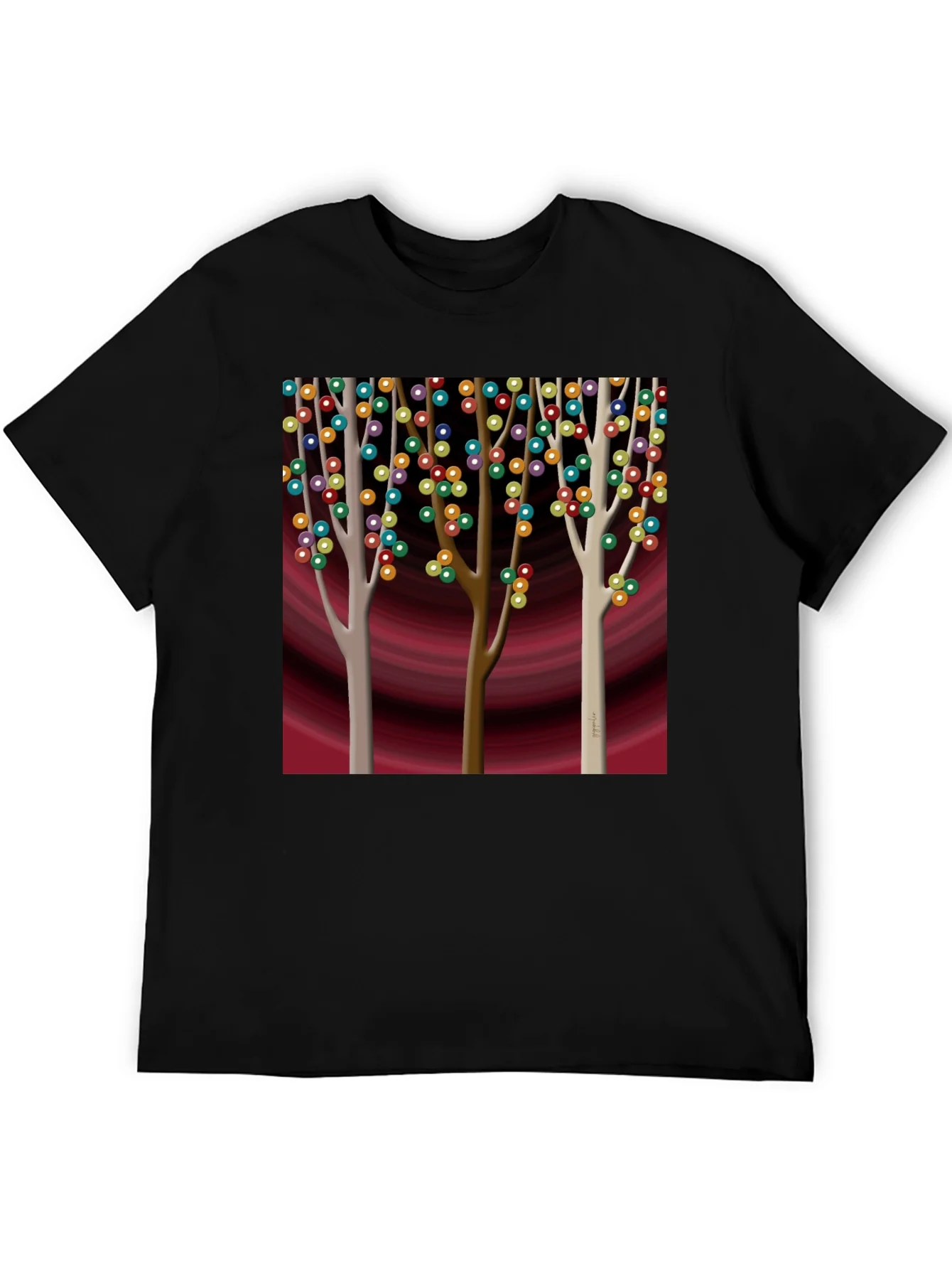 Colorful Trees Graphic T-Shirt - Modern Art Tee