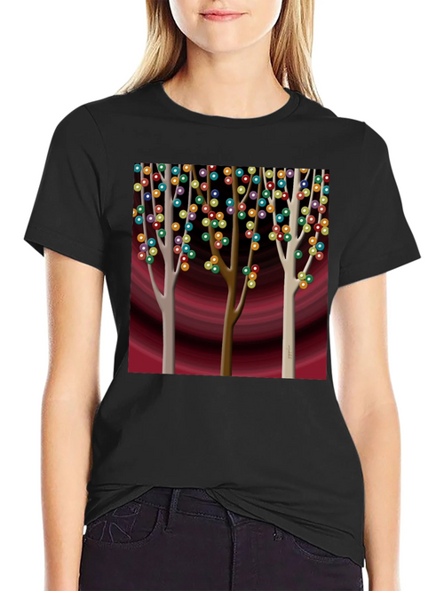 Colorful Trees Graphic T-Shirt - Modern Art Tee