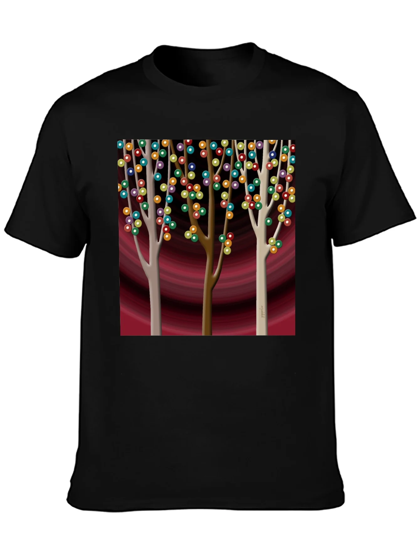 Colorful Trees Graphic T-Shirt - Modern Art Tee