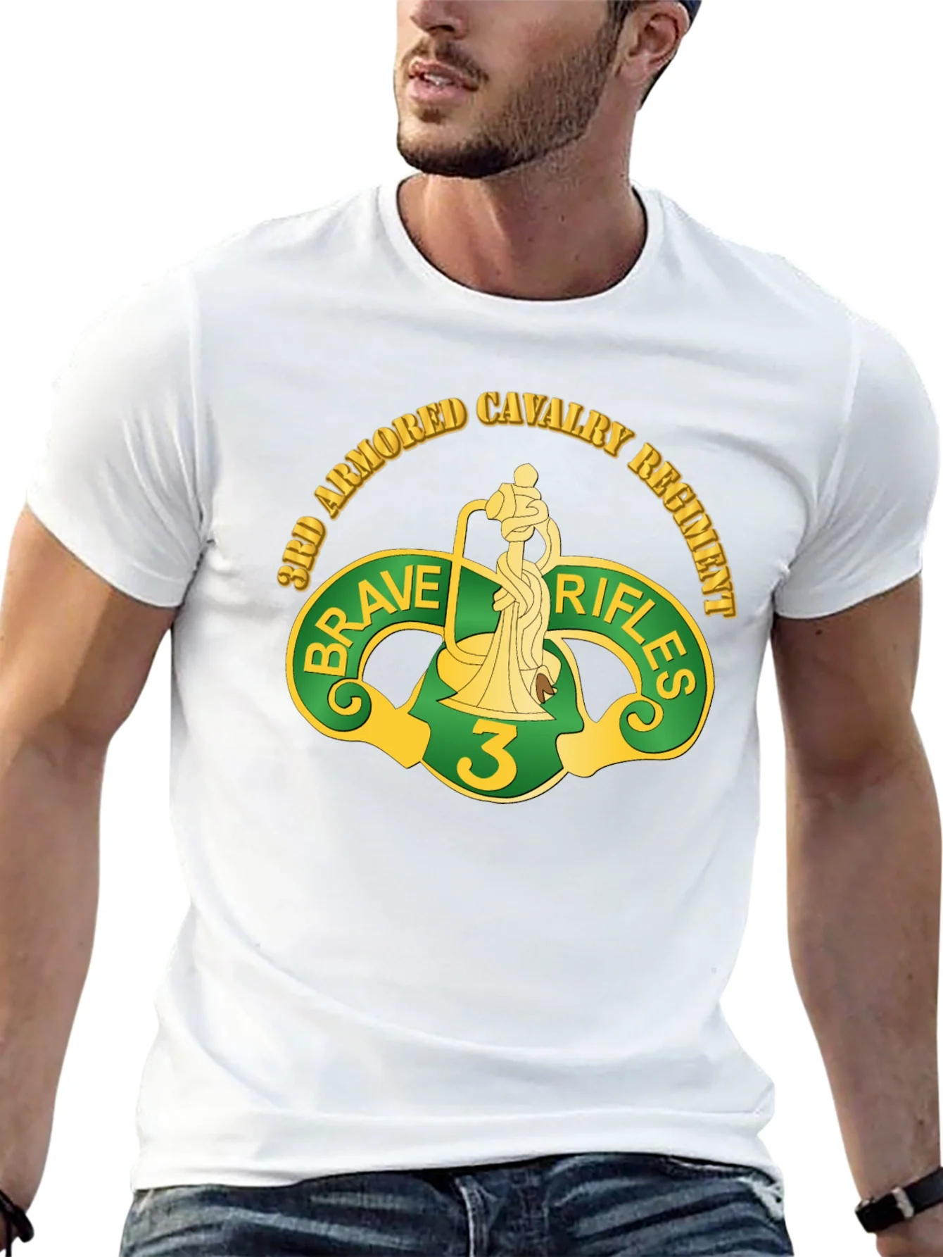 3rd Armored Cavalry Regiment Brave Rifles Black T-Shirt