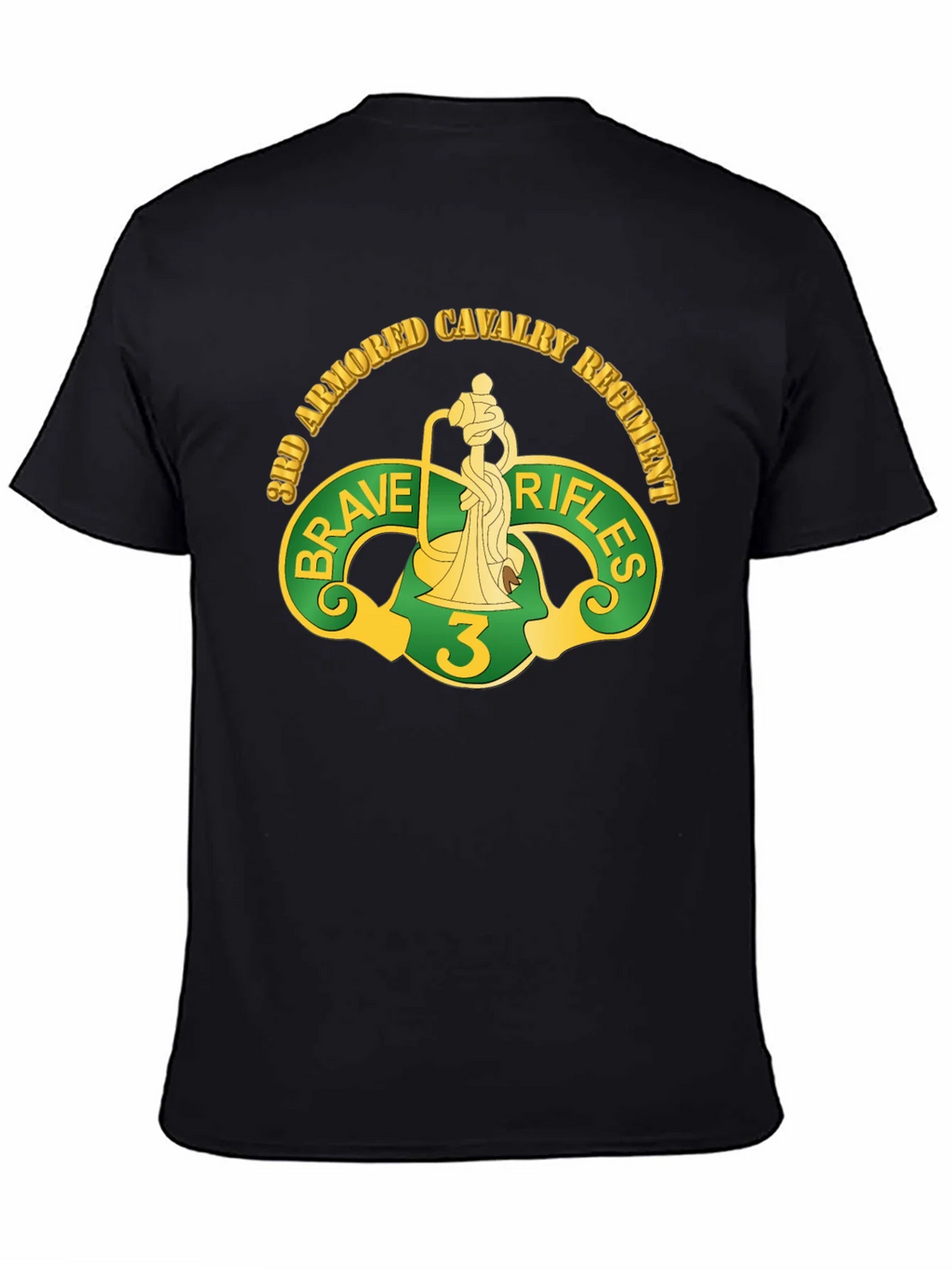 3rd Armored Cavalry Regiment Brave Rifles Black T-Shirt