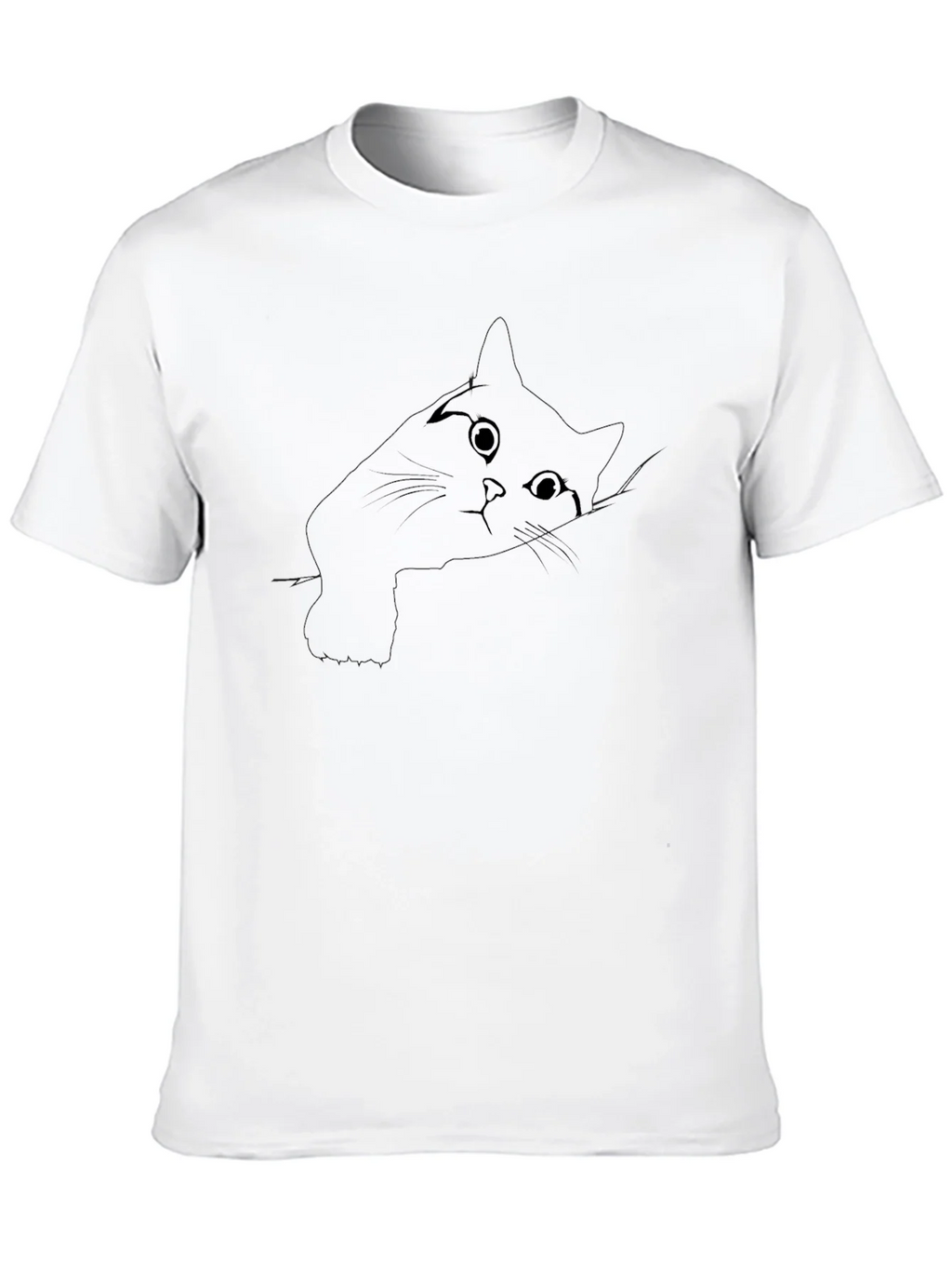Peek-a-boo Cat Graphic Tee - Black Cotton Comfort