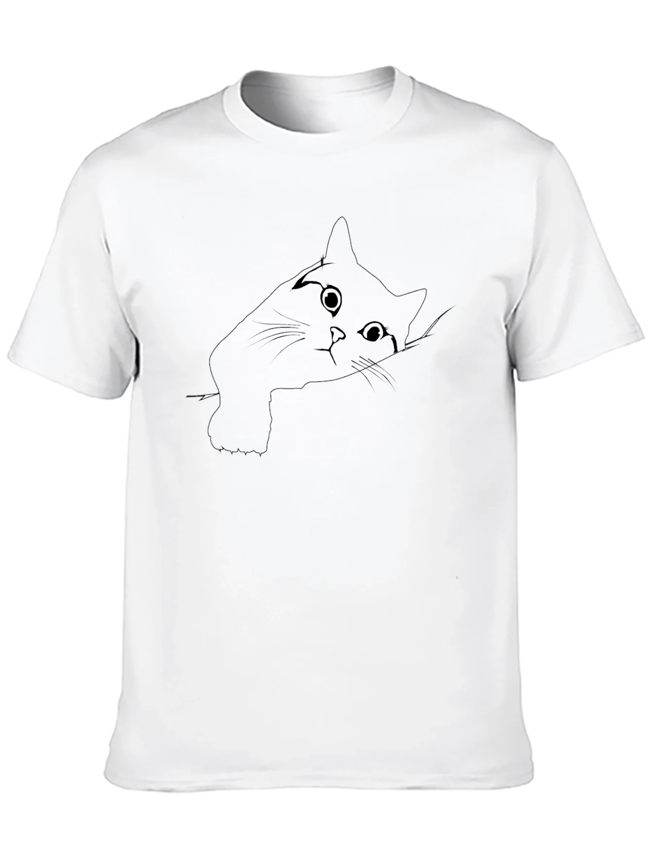 Peek-a-boo Cat Graphic Tee - Black Cotton Comfort