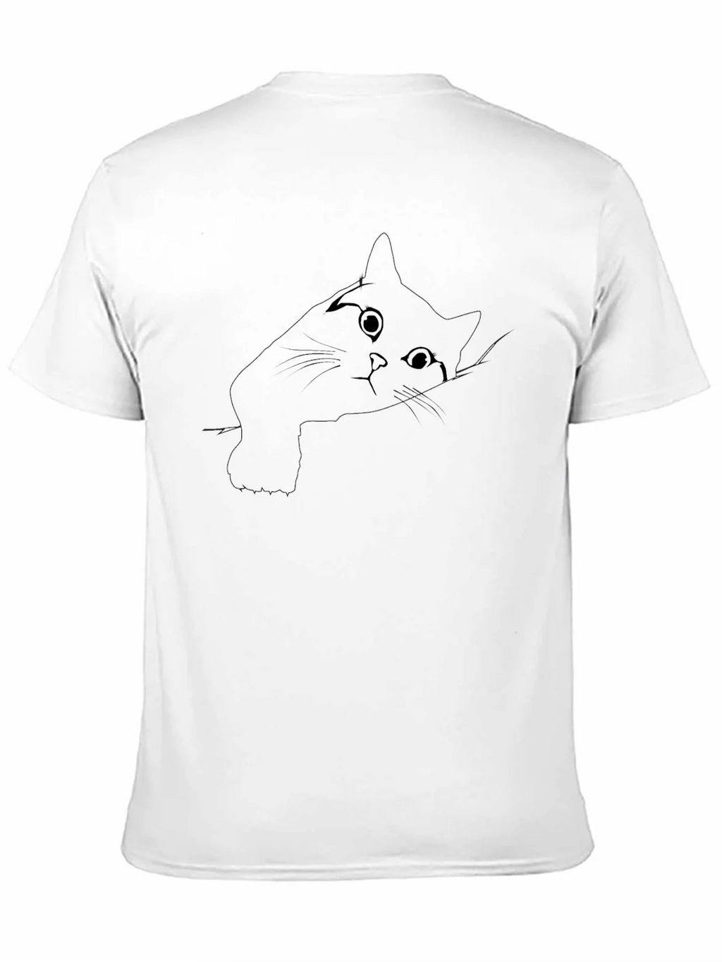 Peek-a-boo Cat Graphic Tee - Black Cotton Comfort