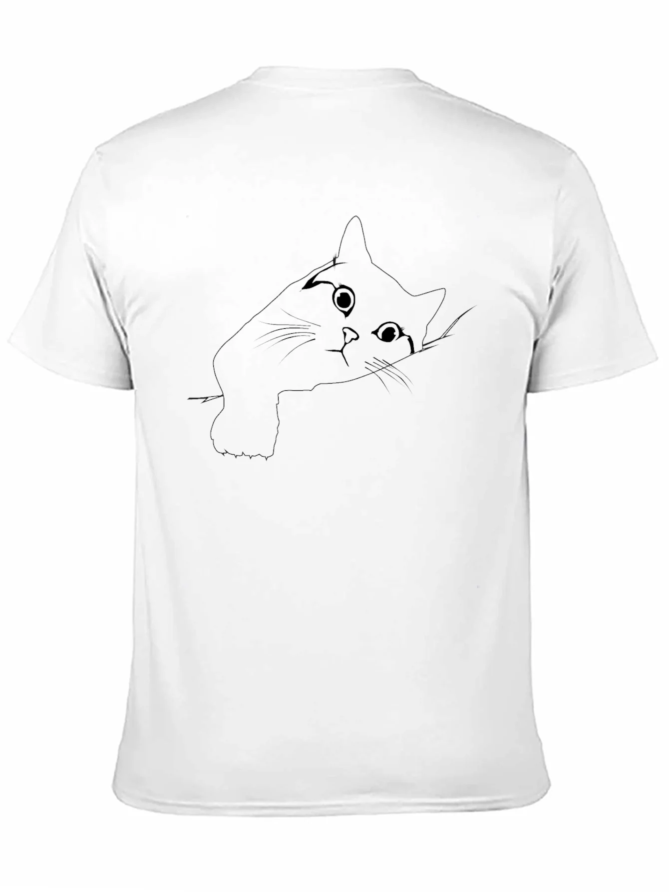 Peek-a-boo Cat Graphic Tee - Black Cotton Comfort