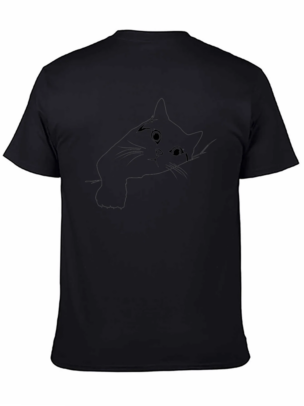 Peek-a-boo Cat Graphic Tee - Black Cotton Comfort