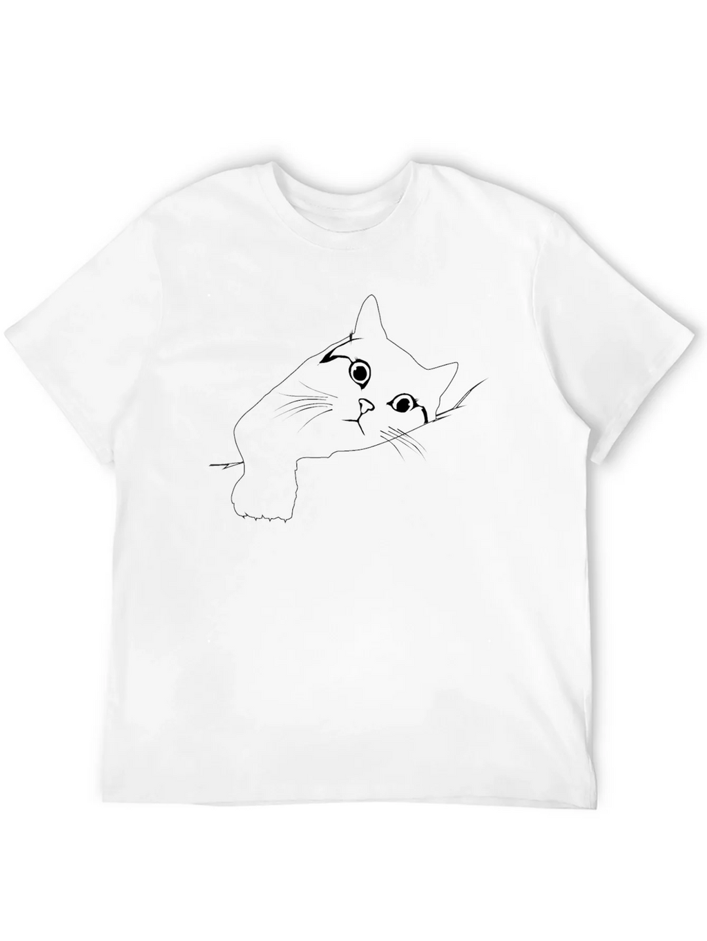 Peek-a-boo Cat Graphic Tee - Black Cotton Comfort