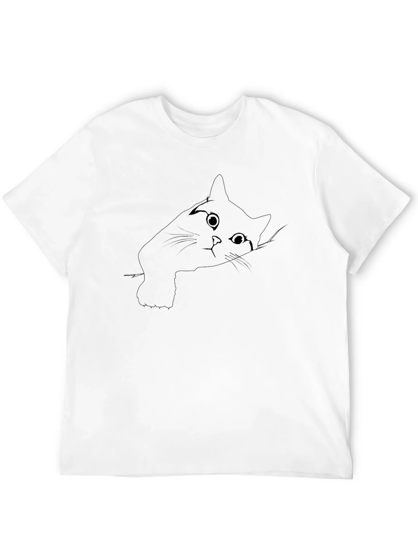 Peek-a-boo Cat Graphic Tee - Black Cotton Comfort