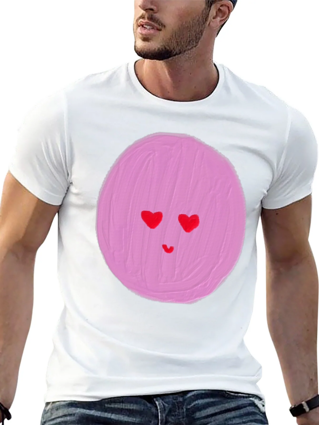 Heart Eyes Emoji Graphic Tee - Black