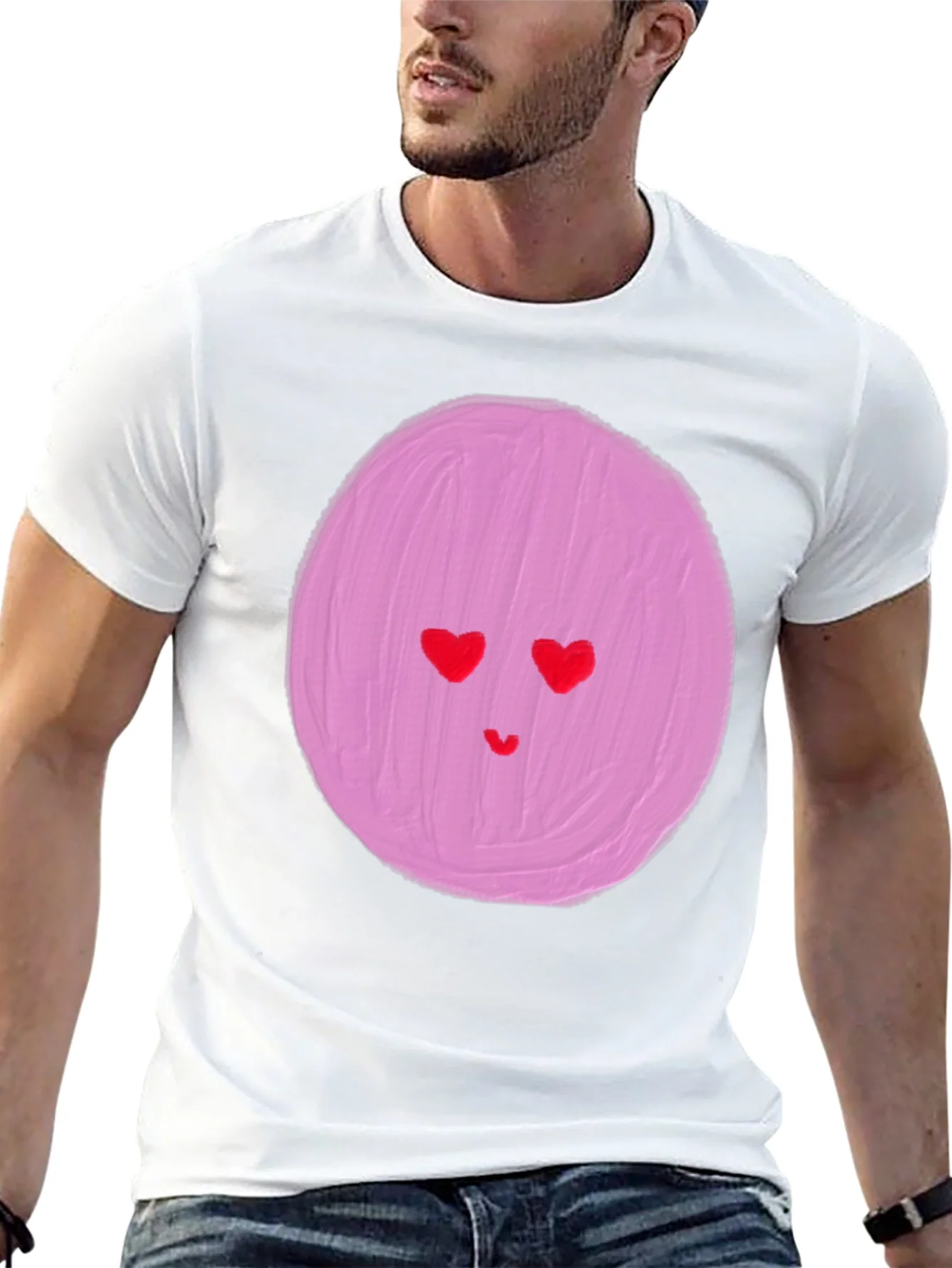 Heart Eyes Emoji Graphic Tee - Black
