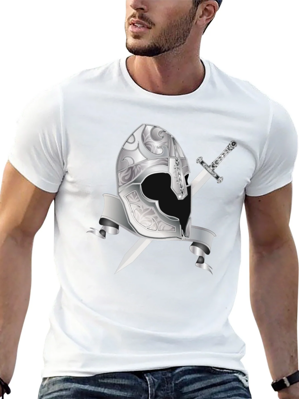 Knights Helmet & Sword Graphic Tee