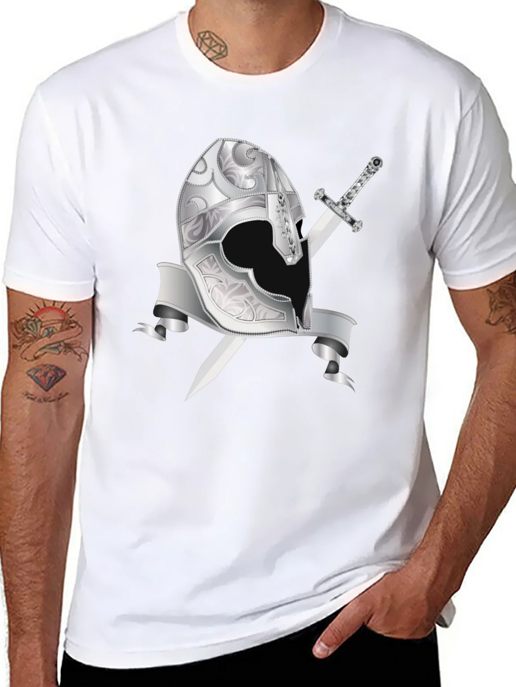 Knights Helmet & Sword Graphic Tee