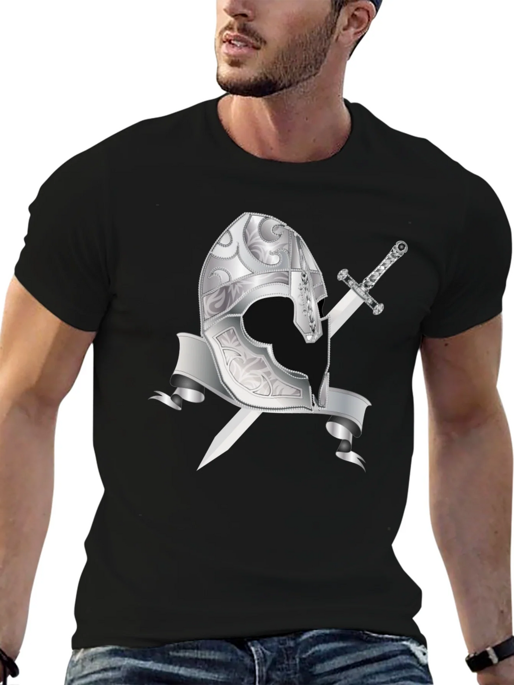 Knights Helmet & Sword Graphic Tee