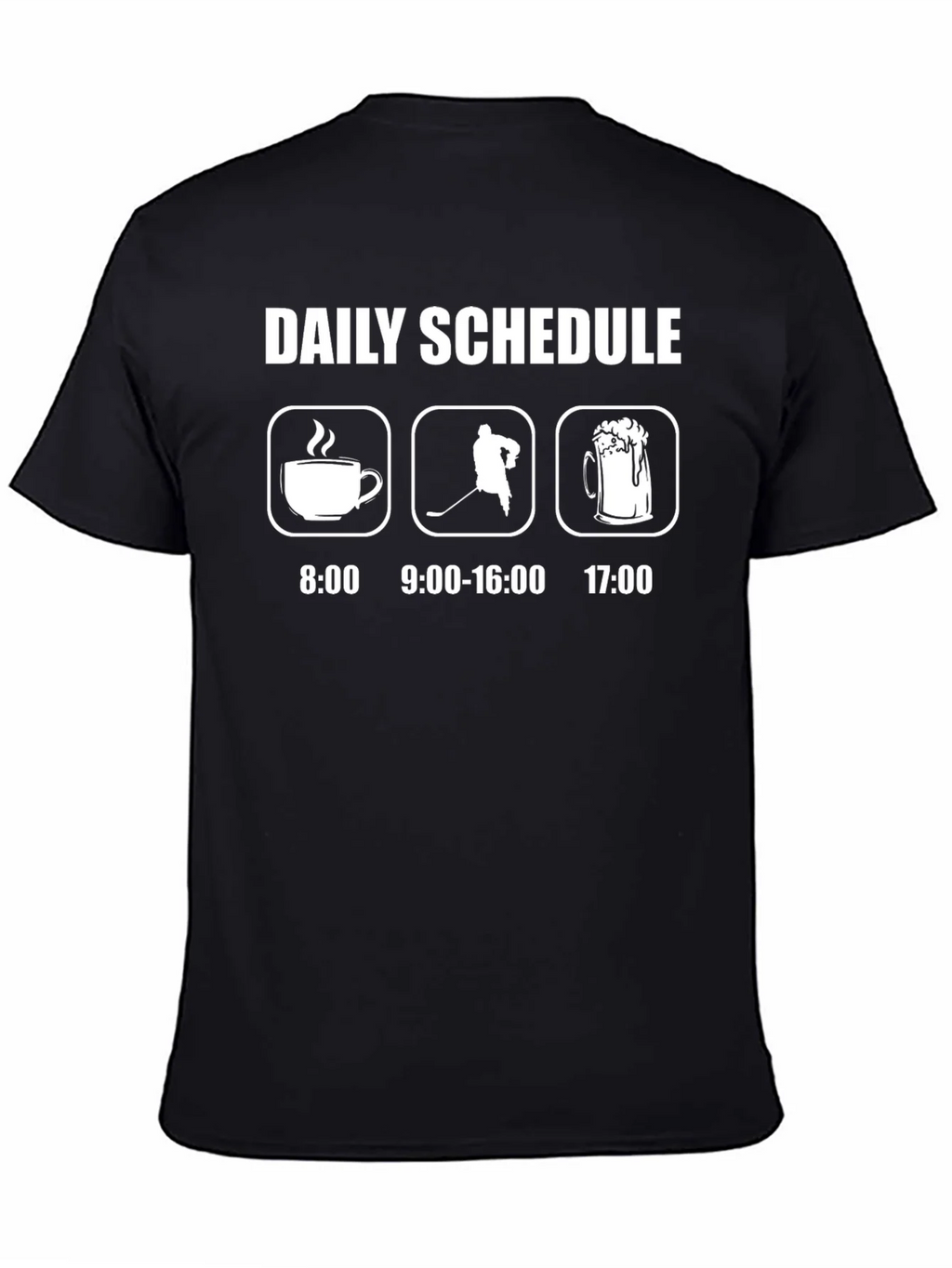 Daily Schedule Hockey T-Shirt: Coffee Hockey Beer